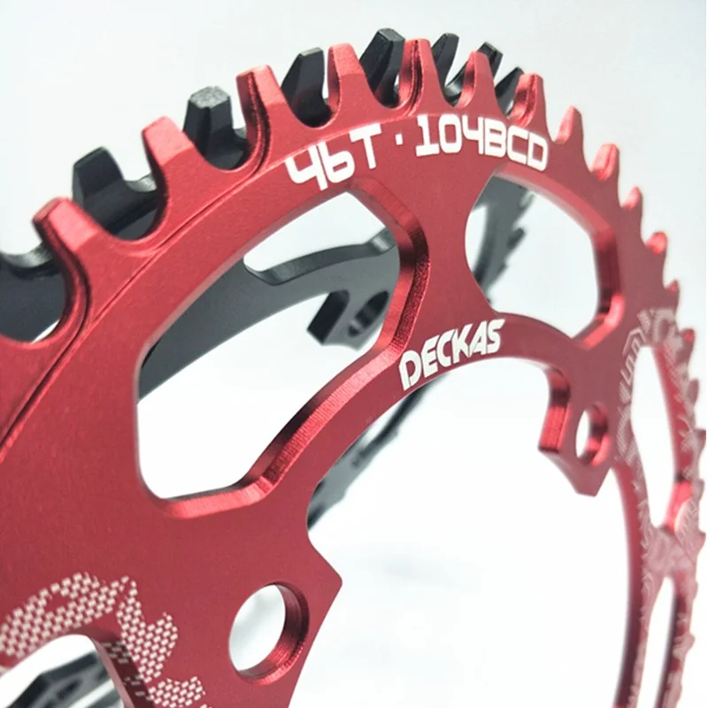 Bike Chainring Bike Crankset Bicycle Parts DECKAS Round 104BCD 40/42/44/46/48/50/52 T Getande Mountain Bicycle Wiel MTB bike for 8-12 speed crankset Aluminum Chainring