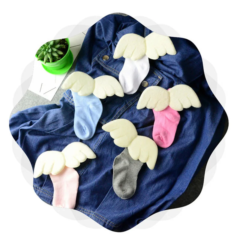 

cute cozy baby boy/girls Socks Angel Wing Lovely Child ankle Socks Candy Color cotton Sock For Girls Children feetwear 0-5Y