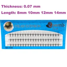 0,07 Толщина 8/10/12/14 мм пучковые ресницы для наращивания, декоративные накладные ресницы для наращивания, 4 лотки/Lot