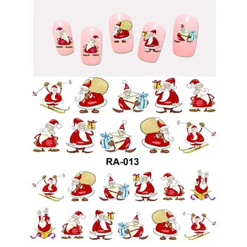 

UPRETTEGO NAIL ART BEAUTY WATER DECAL SLIDER NAIL STICKER CHRISTMAS XMAS SANTA CLAUSE GIFT BAG CHIMNEY RA013-018