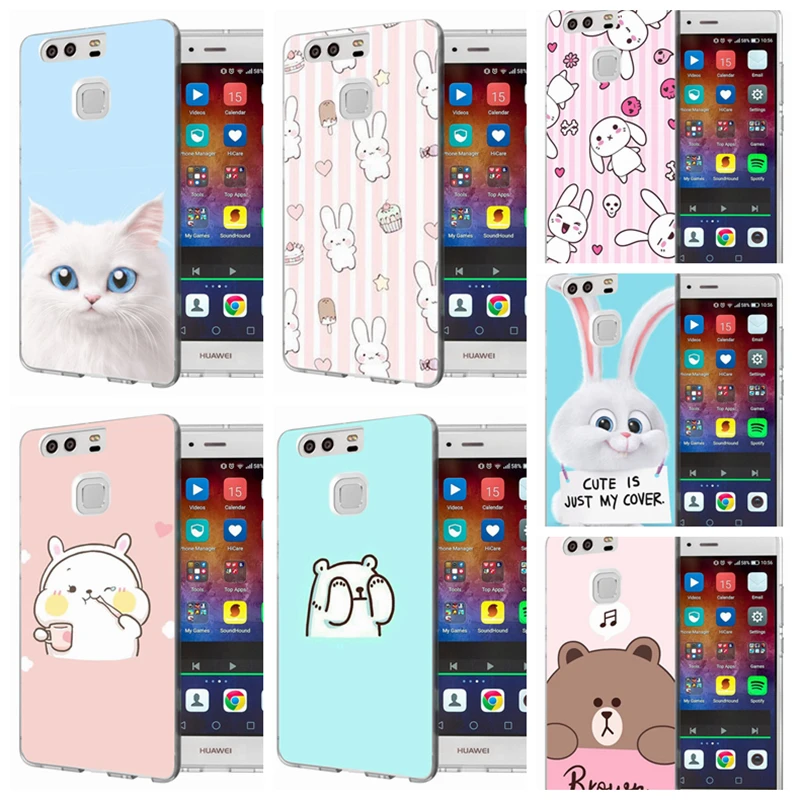 TPU чехол для Huawei P10 Lite P9Lite P8 2016 2017 Y5 II 2 Y5ii/Y6ii цветной мягкий с кроликом Fundas A194 |