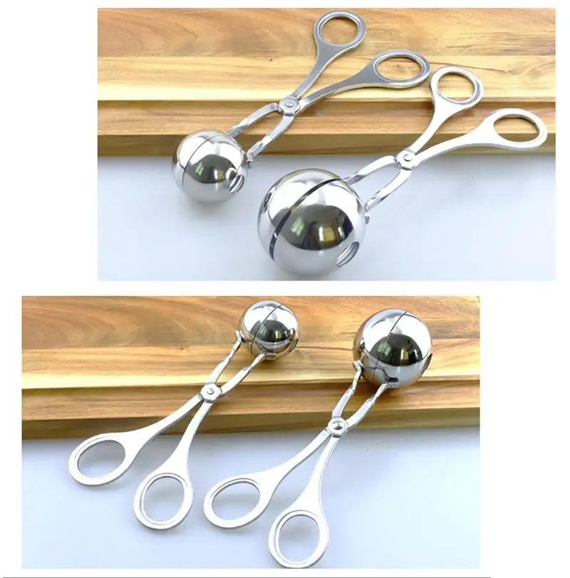 Stainless Steel Meat Baller Meatball Maker Meatballer DIY Cooking Tool Kitchen Meatball Scoop Ball Maker Cookie Dough Utensils