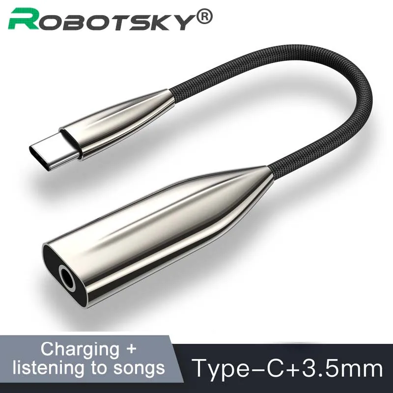 

2 in 1 USB C Audio Adapter Type C to 3.5mm Jack Earphone Cable High Quality USB-C Type-C Charge Adapter cable for Samsung Xiaomi