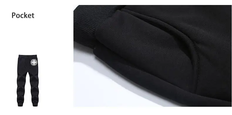 Couple Tracksuit Men Casual Cotton Knitted Hooded Warm Sweatshirt Male Winter Thick Lamb Cashmere Fleece Women Jacket+Pant 2PC set 1