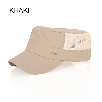 khaki Простая Стильная мужская Кепка из цинкового сплава с логотипом 95, унисекс, плоская крыша, кепка для мужчин, Кепка для патруля, бейсбольная кепка с сеткой - Цвет: khaki