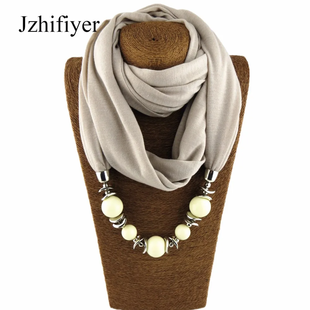 

scarf fashion plain beaded pendant necklace scarves women jewelry necklace hijabs muslim scarf headcover neck shawls