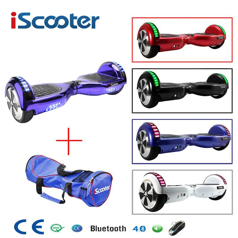 iScooter hoverboard UL2272 Bluetooth Electric Skateboard steering-wheel Smart 2 wheel self Balance Standing scooter hover board