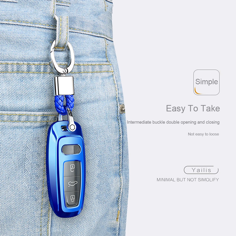 Car styling Soft TPU Car key Set cover case For Audi A4L A6L A7 A5 A8 Q5 KEYFOB smart remote key pad key holder Protector