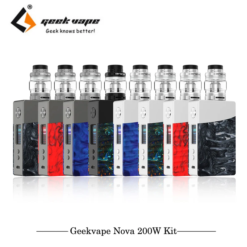 

2pcs/lot elektronik sigara Geekvape Nova 200W Kit Geek vape Nova Kit Cerberus Sub Ohm Tank Mesh Coil VS Geekvape Zeus Dual RTA
