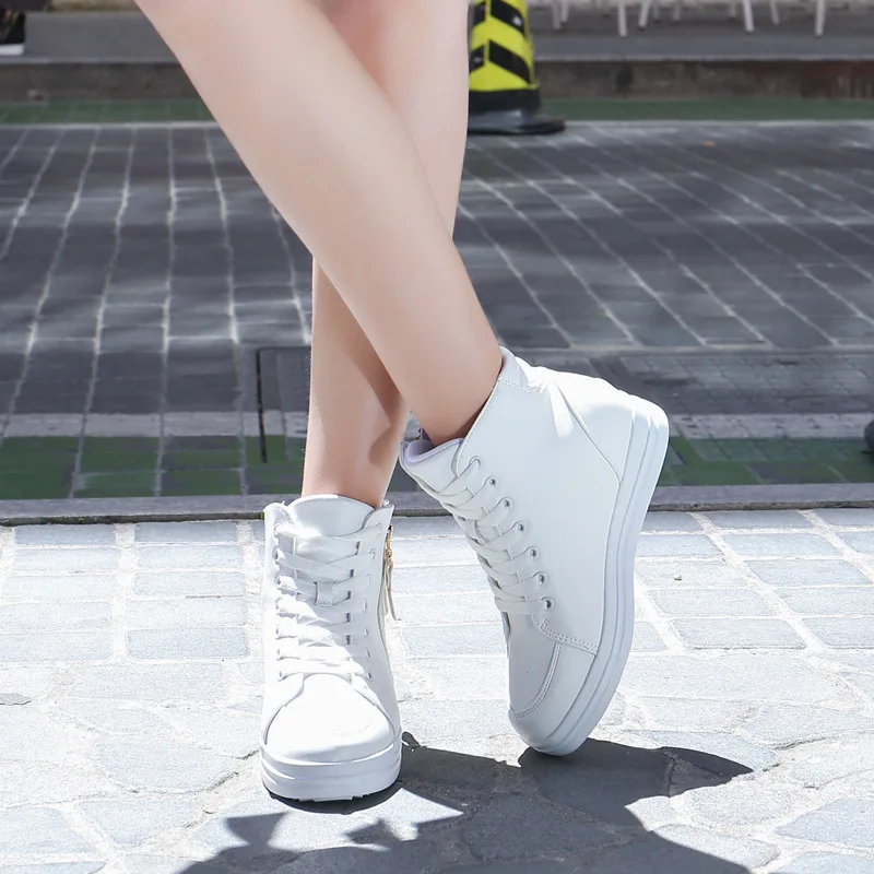 Женская Повседневная обувь; модная женская обувь на плоской платформе; удобная обувь с высоким берцем; Aa20381