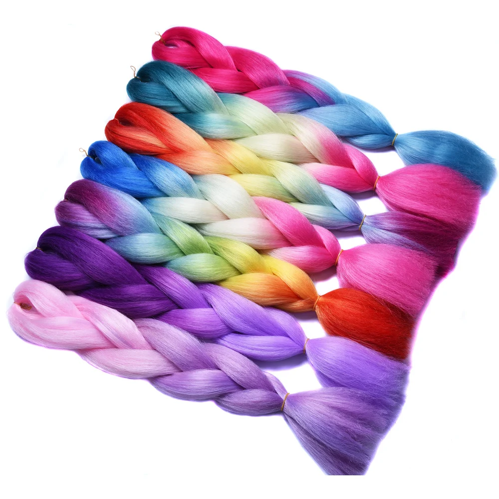 Sallyhair Blue Purple Pink Blonde Color High Temperature Synthetic