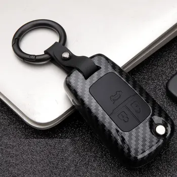 

Carbon fiber Alloy Key Holder Cover Case Shell Chain For Chevrolet 2016 2017 Camaro Cruze Malibu Volt Malibu spark sonic