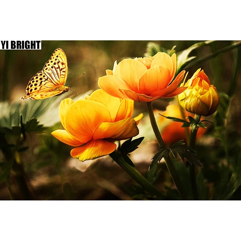 New Full Diamond 5D DIY Painting &quotButterfly & Flower" Embroidery Cross Stitch Rhinestone Mosaic Decor Gift GT | Дом и сад