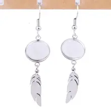 10 шт. пластина из нержавеющей стали 10 мм 12 мм основа для кабошона для серег настройки с украшения с перьями diy Безель материал для изготовления серег