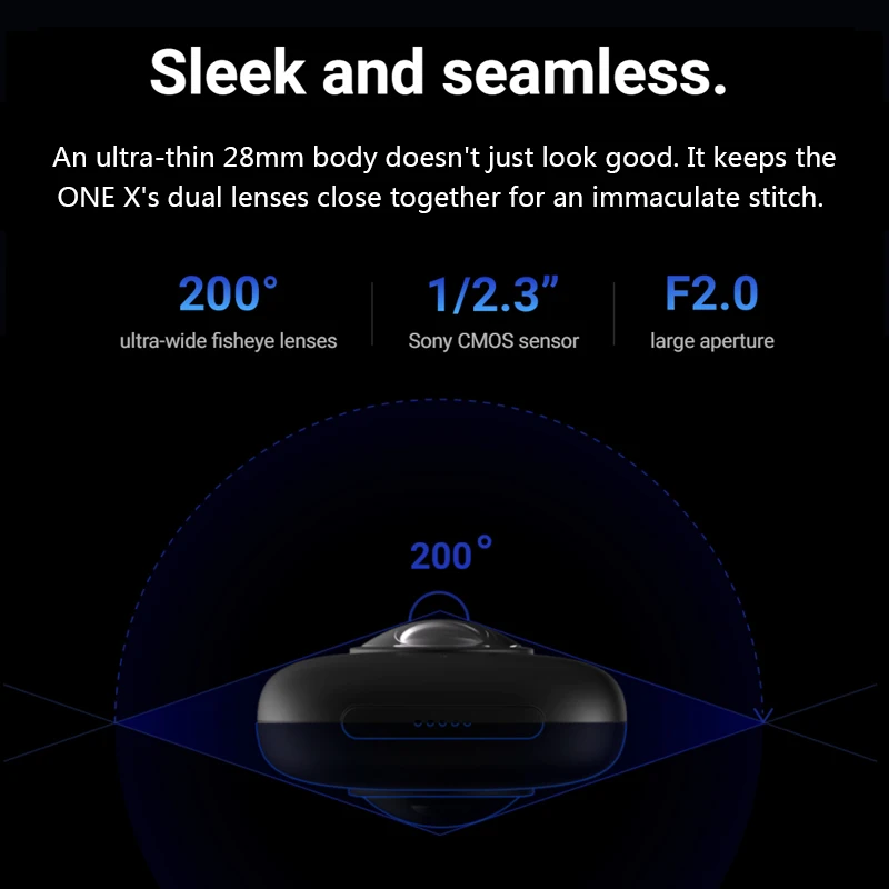 Insta360 ONE X camera 5 7 K видео 18 МП управление Фото время и перспектива правка на лету