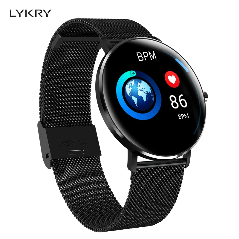 LYKRY Full Touch Screen Smart Watch Men Bracelet Heart Rate Measurement Sprots Fitness Tracker Band Waterproof Alarm Clock | Электроника