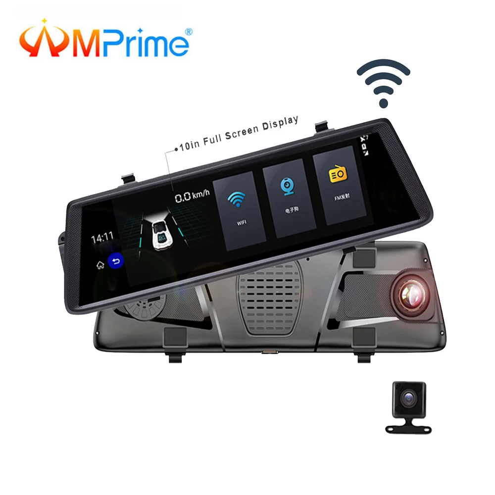 AMPrime сенсорный автомобильный видеорегистратор wifi 3g с двойным объективом камера