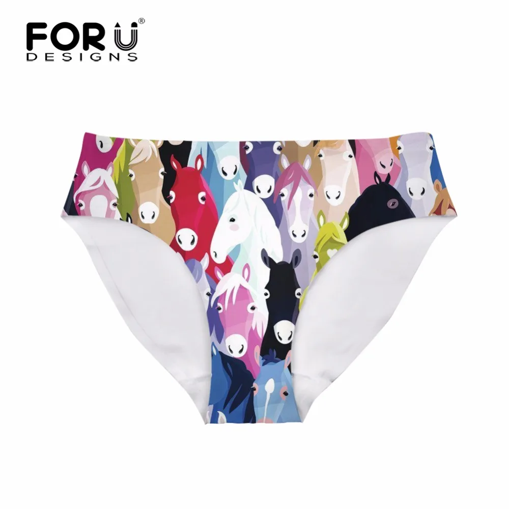 FORUDESIGNS Lovely Colorful Horse Pattern Female Seamless Panties Breathable Sexy Underwear