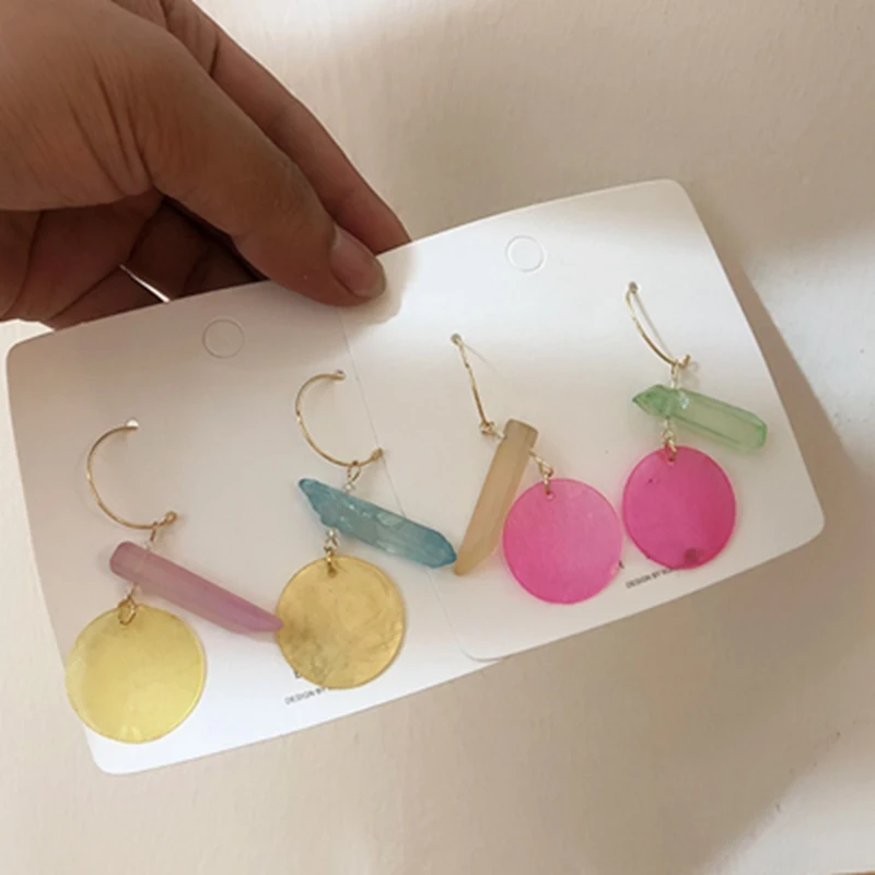 

2019 Creative Dangle Earrings For Women Fashion Jewelry Pendientes Mujer Moda Geometric Circle Colorful Oorbellen Girls Earrings