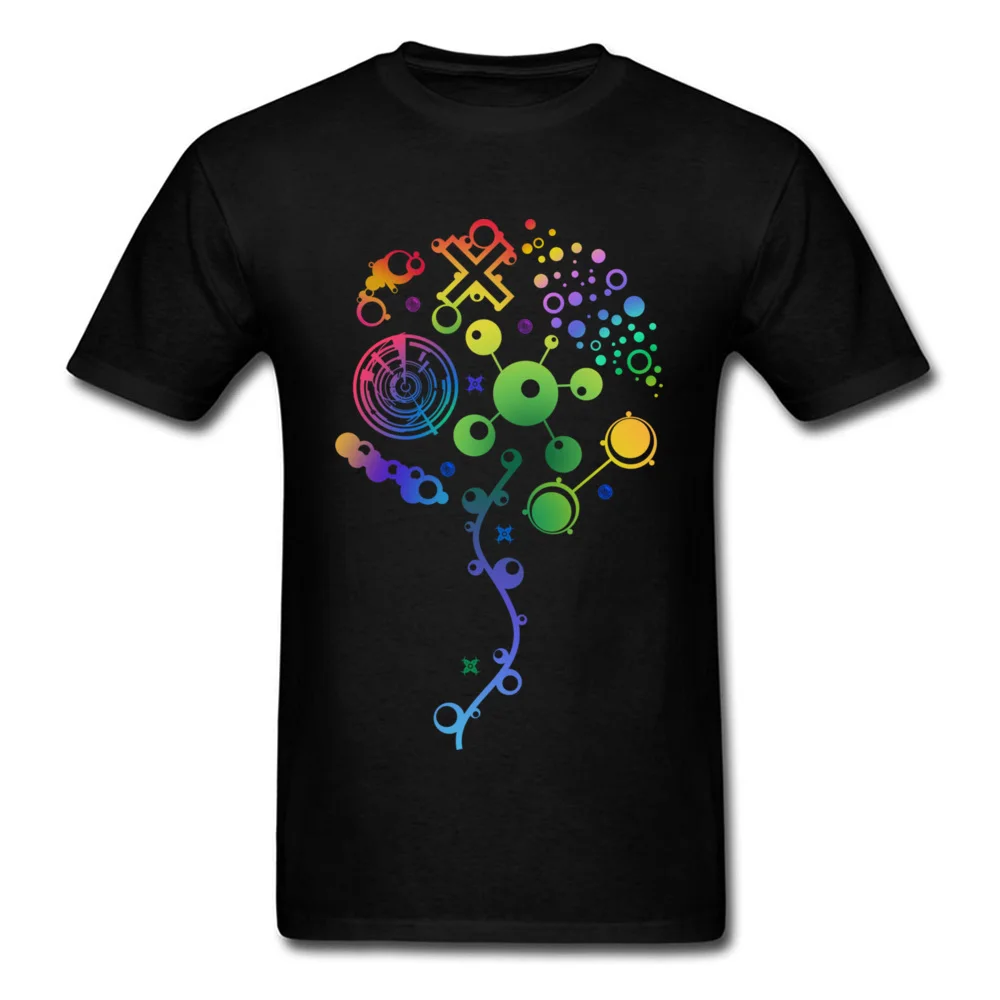 Tree Simple Style ostern Day Pure Cotton Crew Neck Men Tops Shirt Casual T Shirt Cute Short Sleeve Top T-shirts Tree black