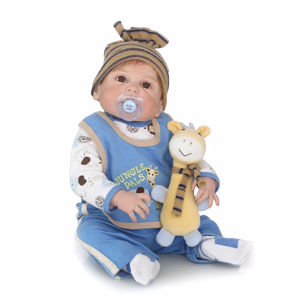 

Full Silicone Body Reborn Baby Doll Toys Like Real 55cm Newborn Boy Babies Dolls Kids Birthday Gift Girls Play House Child Bathe