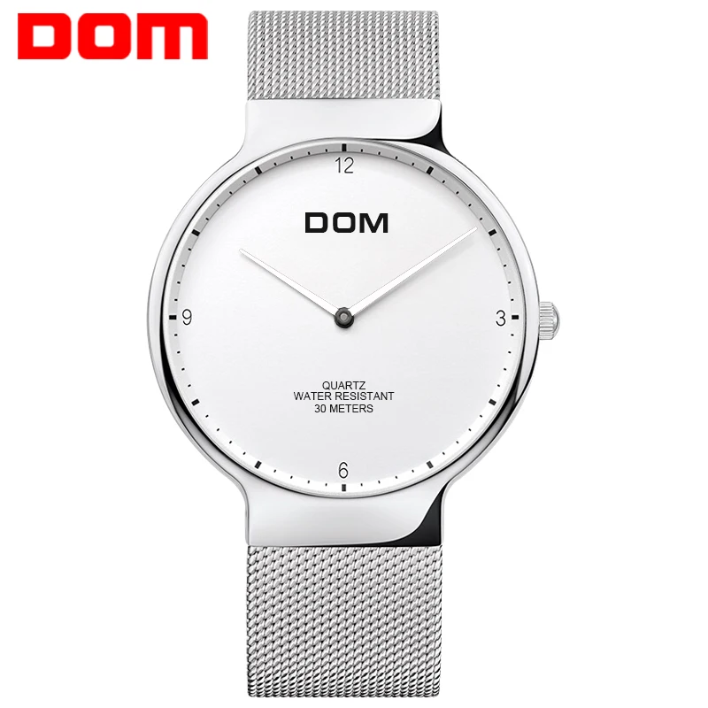 

DOM Top Luxury Brand Men Watch Minimalist Waterproof Watches Stainless Steel Mesh Band Quartz Wristwatch Men Clock M-32D-7MS