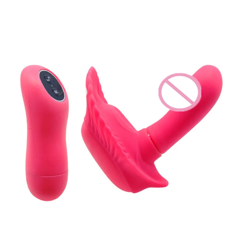 

Pretty Love Fancy Clamshell Remote Control 30 Function Vibration Strapless Silicone Strap On Dildos Clit Stimulator for Women