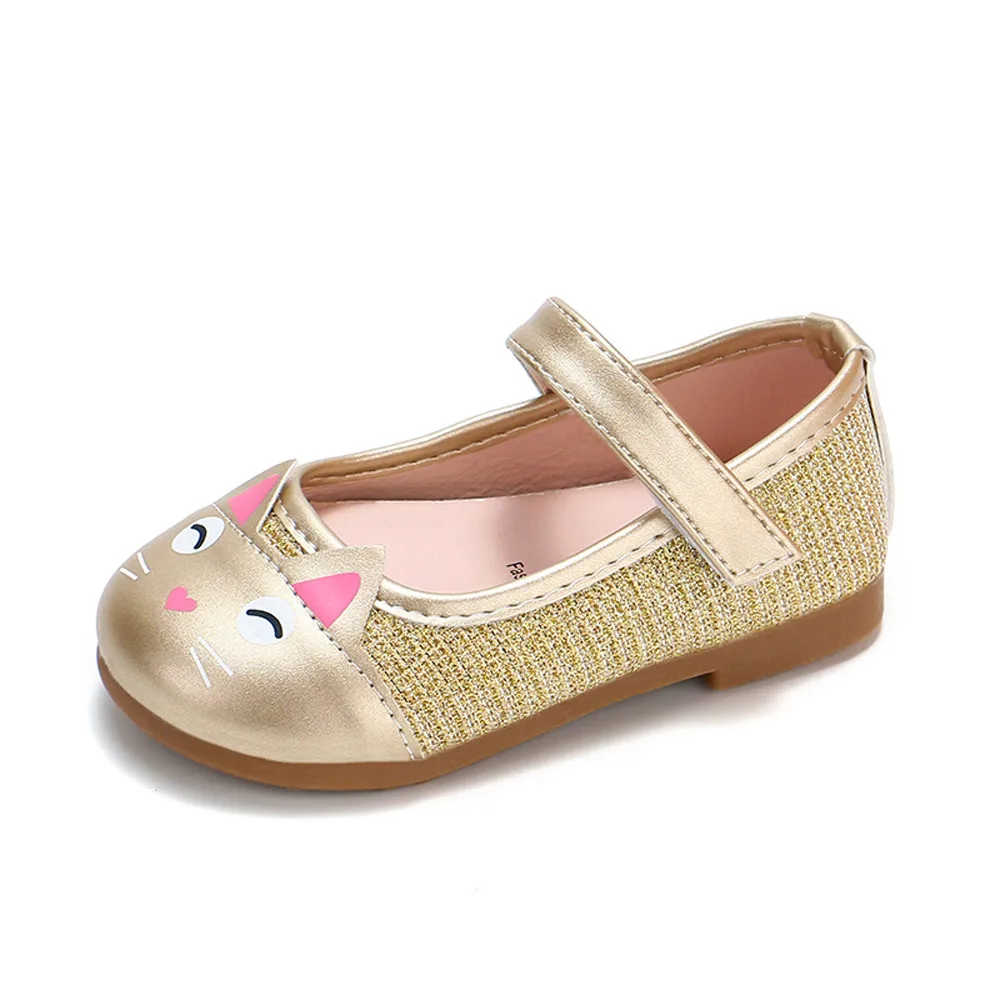Детская обувь для новорожденных; обувь для маленьких девочек с милым рисунком кота; кожаная обувь; обувь принцессы; zapatos Bebek Ayakkabi