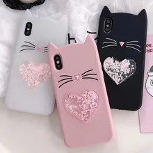 Блестящий чехол Luck Cat для samsung Galaxy A7 жидкий зыбучий песок для samsung Galaxy A7 A750F A750 SM-A750F A 7 чехол