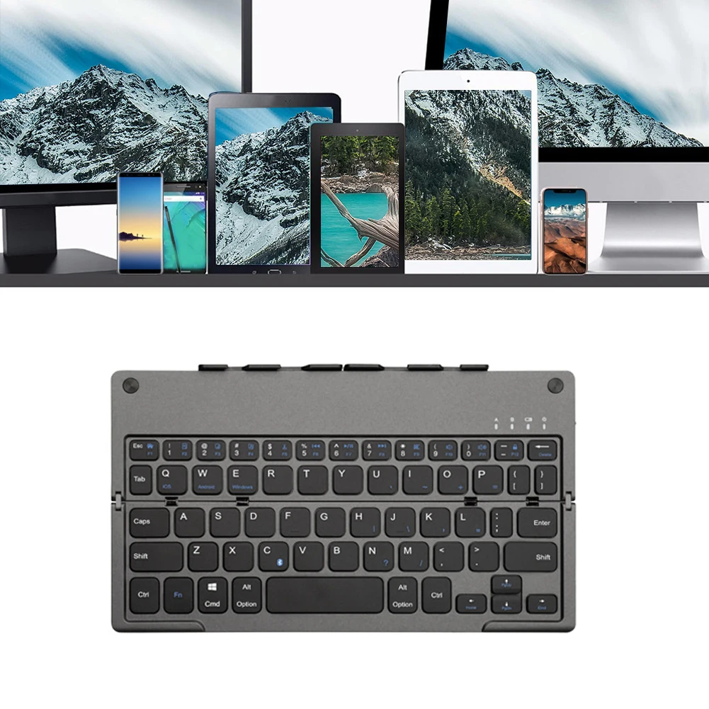 

B048 Portable Bluetooth Keyboard Foldable ABS Travel With Tablet Stand Office Wireless Home Ultra Thin Universal Rechargeable