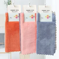 4pcs/set Hand Towels Small 25x25cm Coral Fleece Solid Color Face Towel For Kids Good Water Absorption Dish Towel toalha de banho 2