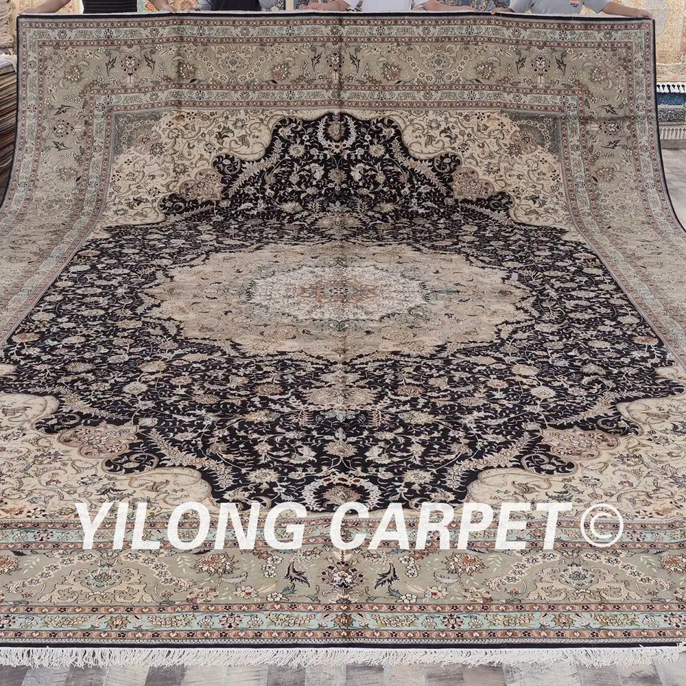 Yilong 14'x20' оверсайз изысканный классического дизайна турецкий стиль ручной работы шелковые турецкие ковры(YHW516A14x20