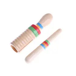 Музыкальный инструмент для детей Детские игрушки деревянные звук трубы Малый однопоточных кольцо перкуссии цилиндр квакают лягушки