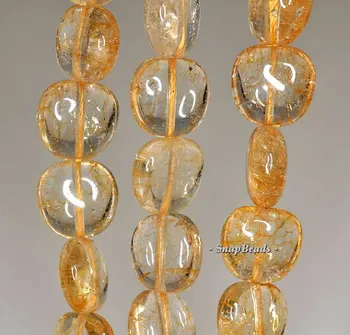 

15x12-12x12mm Citrine Quartz Gemstone Nugget Loose Beads 7 inch Half Strand (90191310-B15-526)