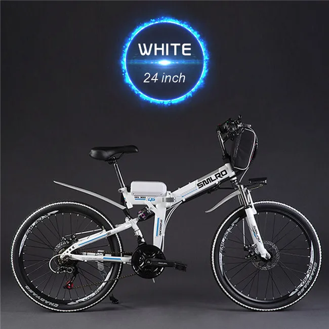26 электровелосипед 48V500W Мотор Электрический горный велосипед литиевая батарея smart lcd Ebike assist pas велосипедный диапазон 60 км 40 км/ч - Цвет: 24inch 500w White