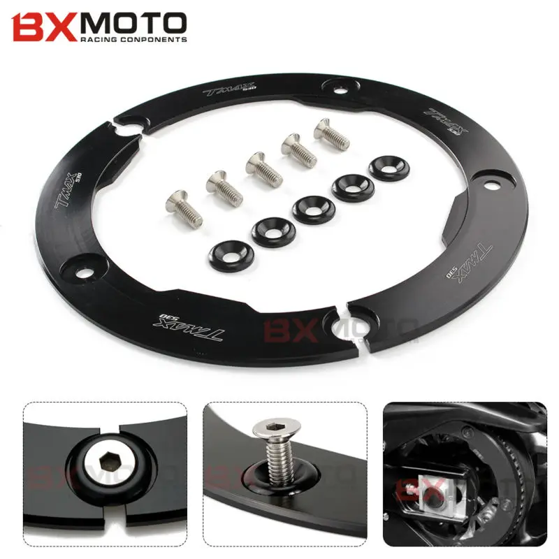 High Quality CNC Aluminum Motorcycle Transmission Belt Pulley Protective Cover For Yamaha T MAX 530 2012-2015
