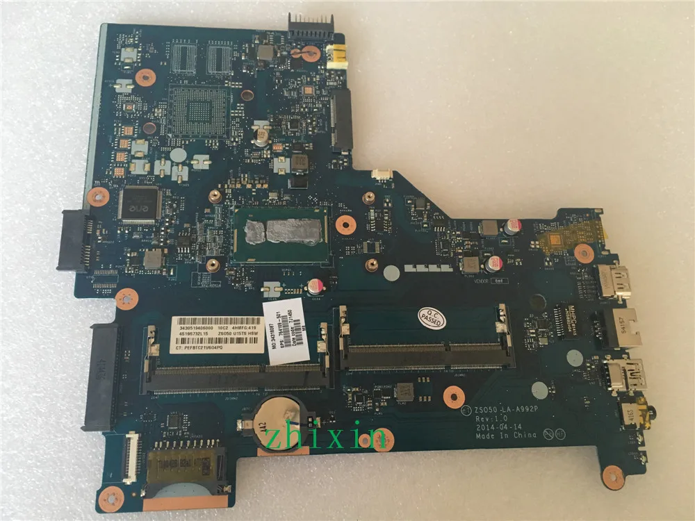 #Special Offers yourui For HP Pavilion TouchSmart 15-R laptop motherboard SR16Q I3-4010U 764109-501 764109-001 ZSO50 LA-A992P mainboard