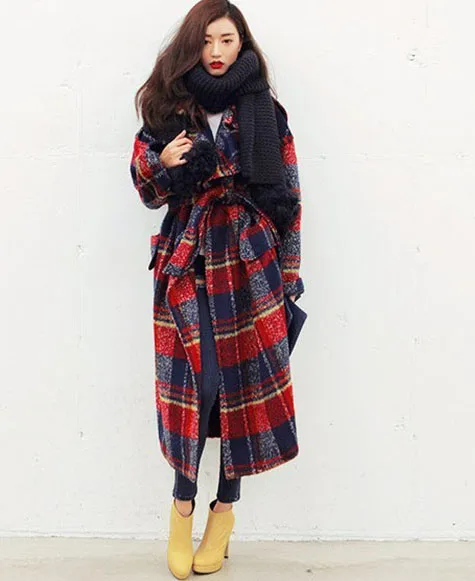 Британский бренд, подиум, дизайнерское, весна-Зима, женское клетчатое шерстяное пальто большого размера, макси, длинное пальто, манто для женщин, abrigos mujer