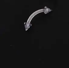2Pcs/lot Clear Acrylic Ball Punk Bar Lip Ring Silicone Eyebrow Piercing industrial Piercings Labret Piercing Tragus Piercing 