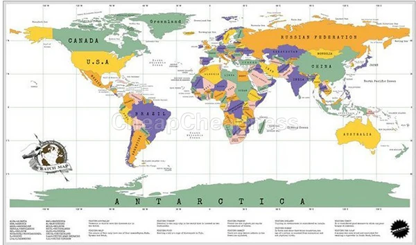 Карта мира путешествия Скретч Карта персонализированный плакат Traveler отпуск журнал National Geographic Карта мира Размер: 82*58 см
