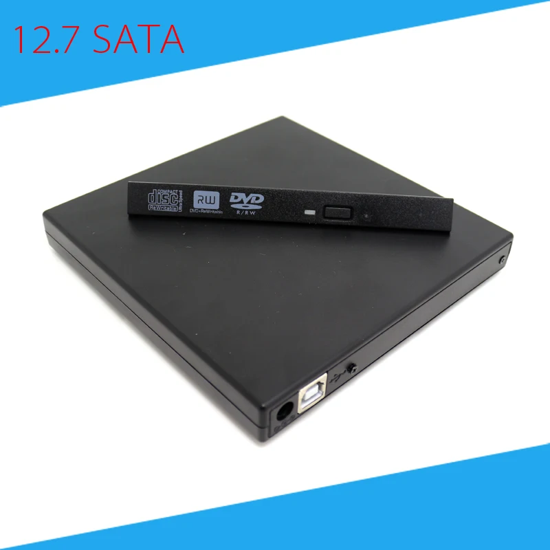 [Free DHL] 12.7mm External USB DVD RW Enclosure Case for Optical Drive High Quality 50pcs