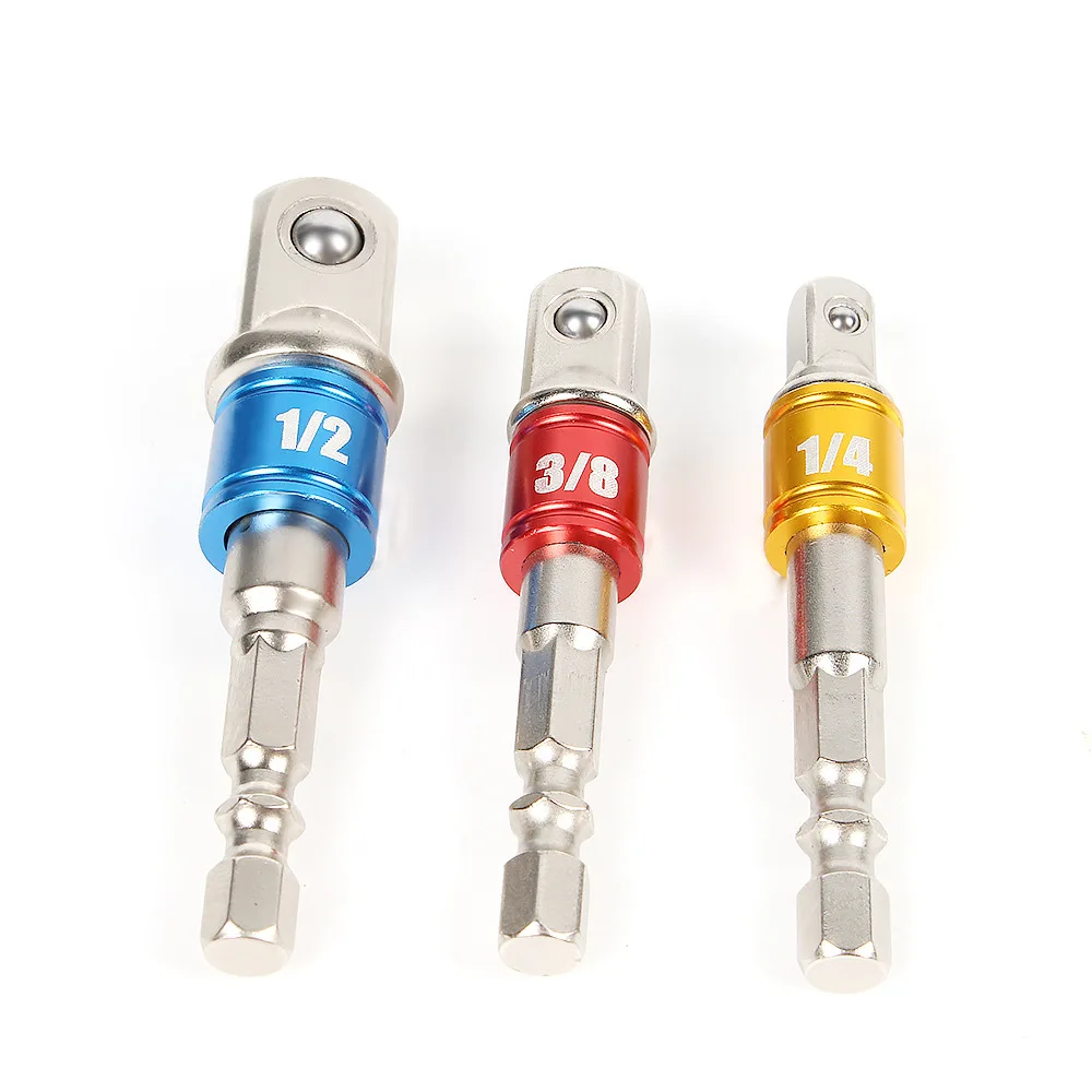 

Drill Driver Adapter for Hex Driver with Hex Shank Square Drill Bar Extension Set 1/4 "3/8" 1/2 Bit Set 3pc