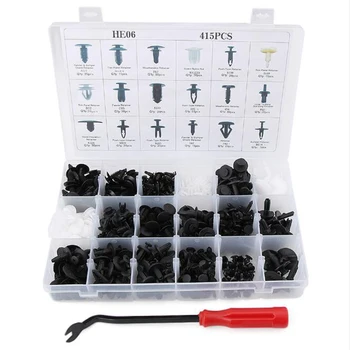 

415Pcs Push Retainer Set 18 Sizes Car Auto Push Pins Rivet Bumper Trim Panel Clips with Tool ALI88
