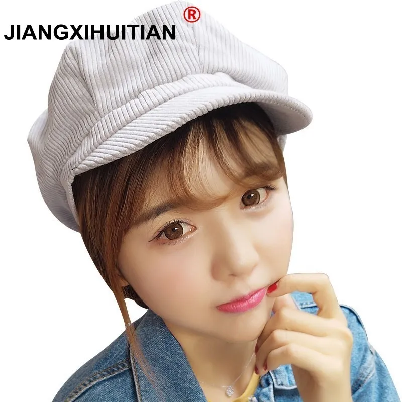 

New Newsboy Cap Beret Female Male Flat Cap Autumn Winter Hats For Women Men Octagonal Cap Painter Hat Vintage England Artist