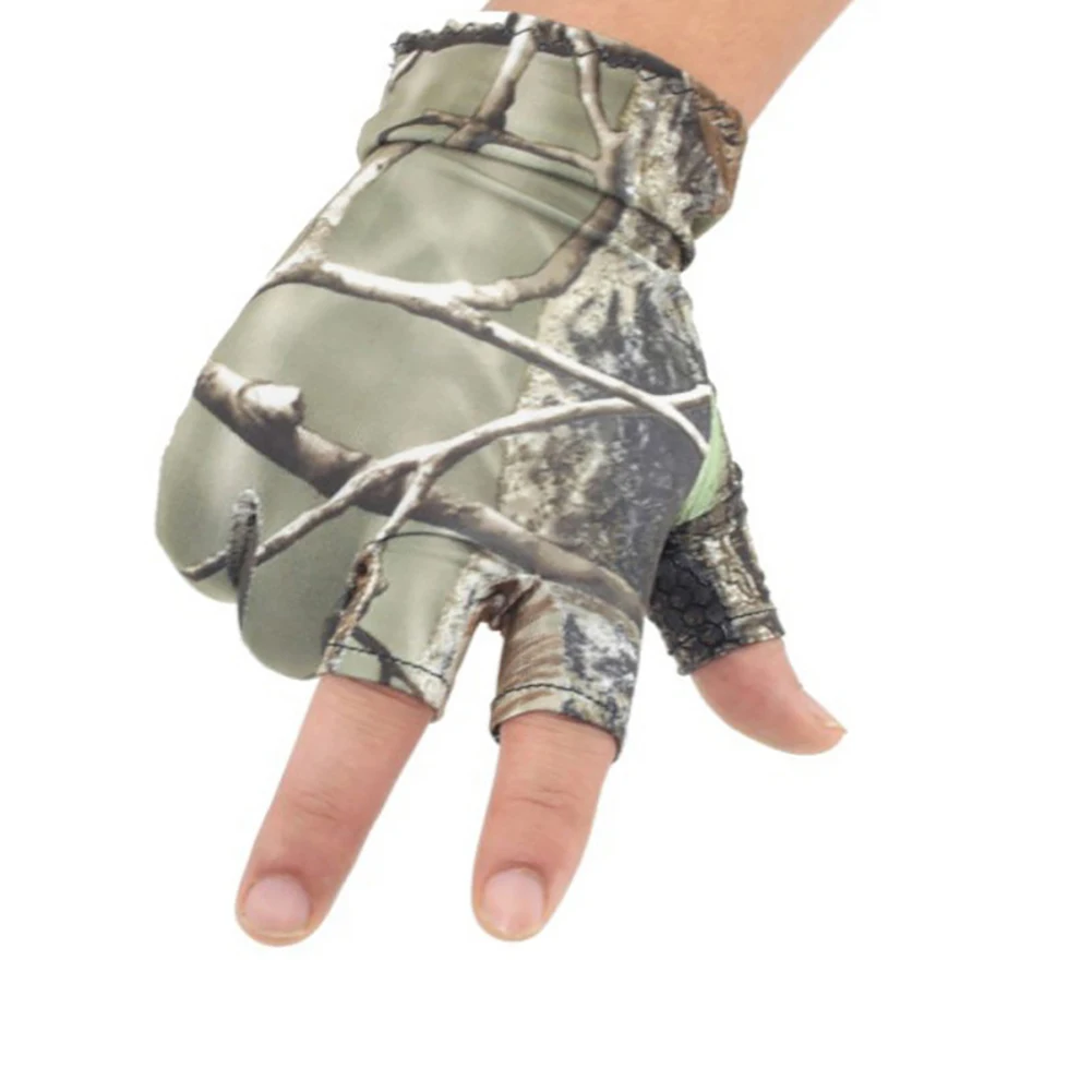 

Wear Resistant Hunting Glove 3 Low Fingers Sport Nylon Breathable Elastic Anti-slip Outdoor Camouflage Quick Dry Thin Summer