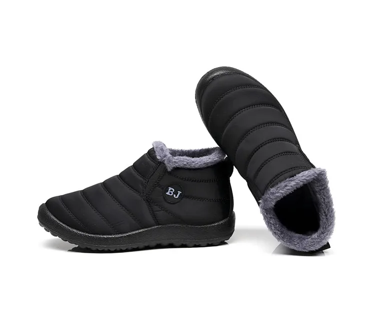 Size35-46; женская зимняя обувь из водонепроницаемого материала; пара зимних ботинок унисекс; Теплые повседневные ботинки на меху с нескользящей подошвой
