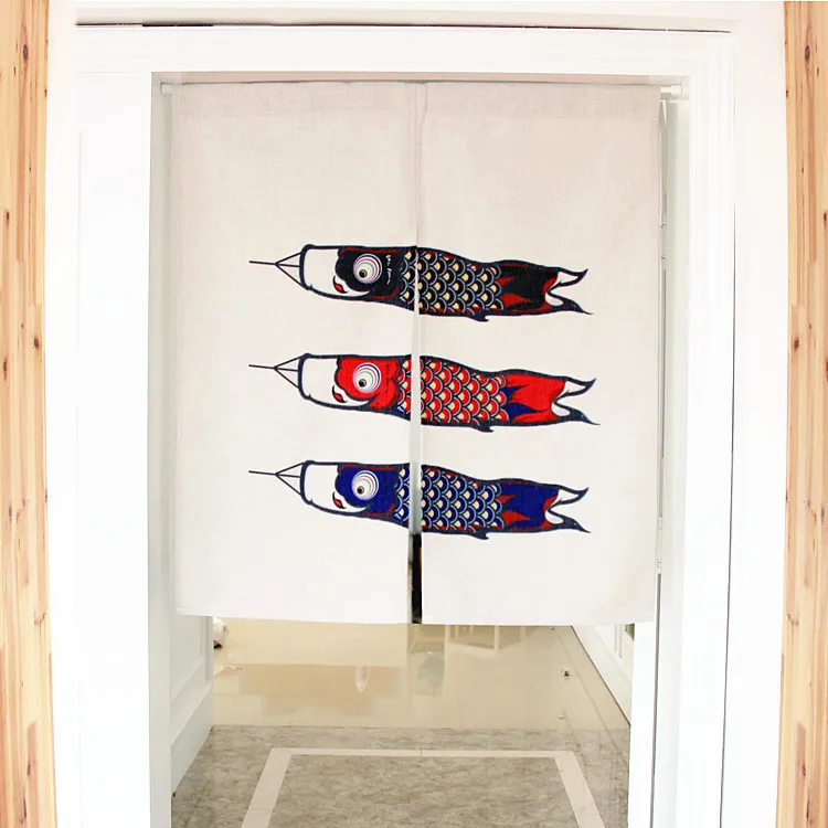 FISHES Japanese decorative door curtains fabric cloth cotton home