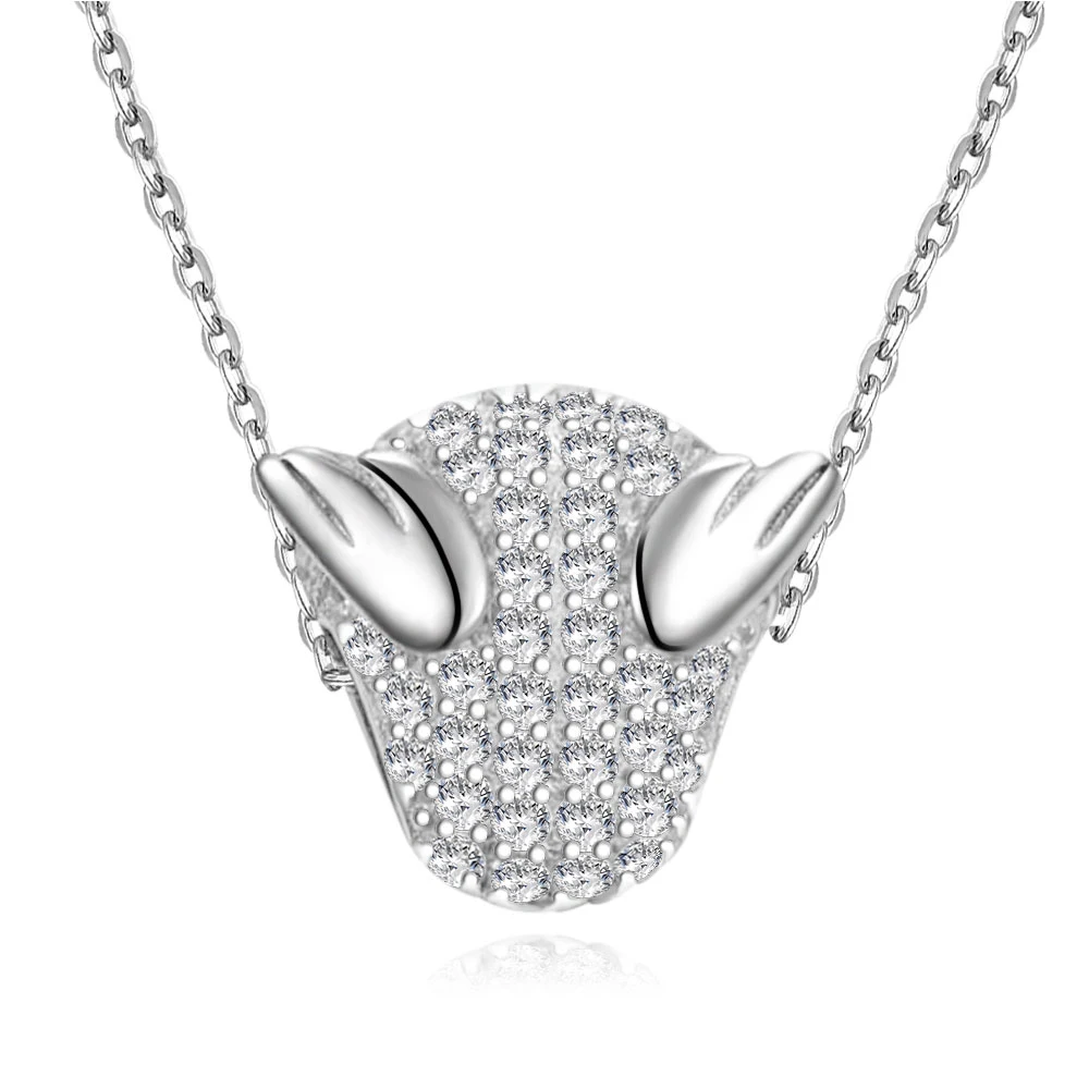 

VOJEFEN S925 Sterling Silver Necklace Pendant Girls Zircon Angel Eggs Clavicle Chain Angel Wings Pendant Necklace