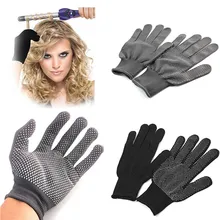 Luva profissional resistente ao calor, ferramenta para estilizar cabelo, para ondular, ferro plano, luva preta de calor