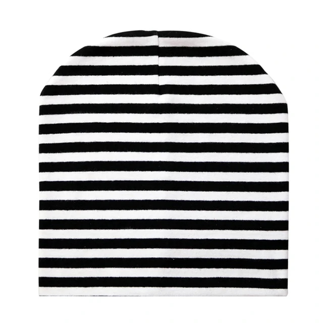 Baby Hats Cotton Solid Color Baby Cap Children's Beanie Hat For Boys And Girls Kids Boys Winter Hat black strip